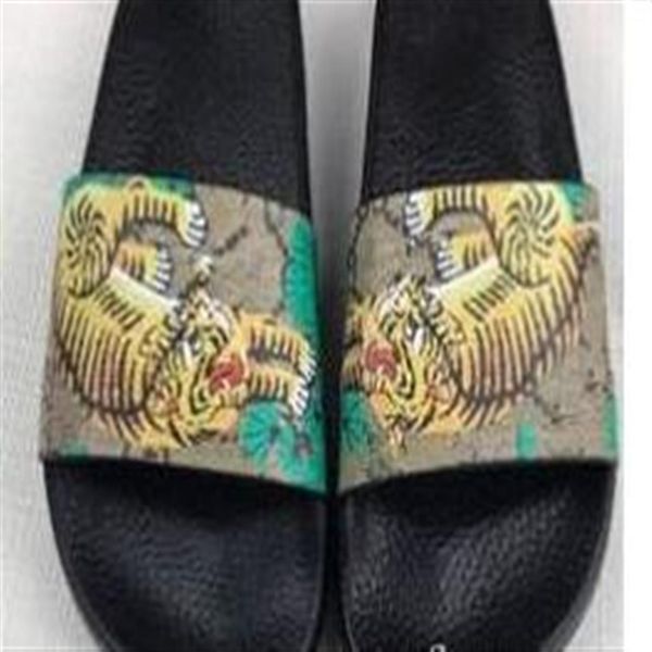 

designer men women novelty slippers shoes 2020 summer fashion wide flat slippery sandals slipper flip flop size 35-45 flower box273o, Black