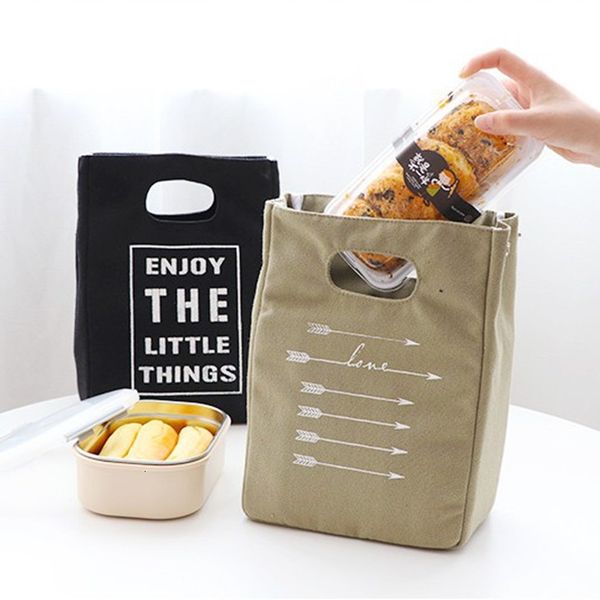 

ice packsisothermic bags japanese canvas insulation lunch large capacity portable picnic thermal tote bento box cooler food storage containe