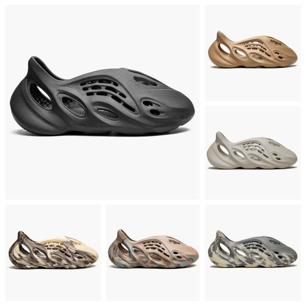 

designer sandals foam runr slippers 48 hours fast shipping men woman slider vermillion mineral blue onyx pure slide slipper ochre bone resin, Black