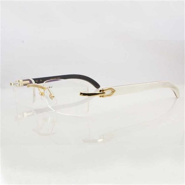 

30% off 2023 clear eye frames for men women accessories rimless natural buffalo horn carter gold transparent eyeglasses frame, White;black