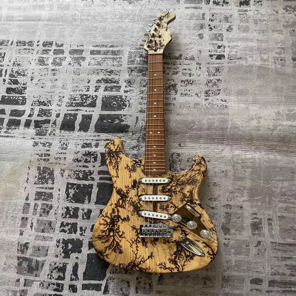

guitar paraffin log electric guitar hand-carved, 6-string rosewood fingerboard