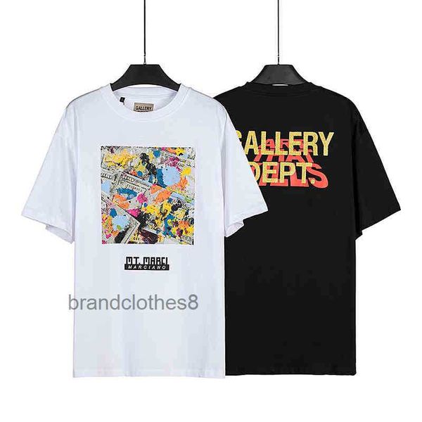 

galleries t shirt powder designer vintage t for men women summer fashion brand galery street graffiti letter glittering men's and women, White;black