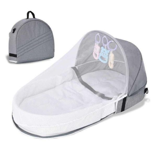 

2023 sleeping baby bed cribs newborns nest travel beds foldable babynest mosquito net bassinet infant sleeping basket for 0-24month