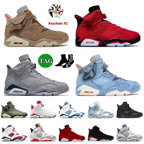 

mens 6s basketball shoes jumpman 6 travis british toro georgetown red oreo unc denim carmine hare black infrared cool grey tiffany blue trai, White;red