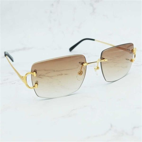 

36% off 2023 oversized rimless vintage glass men designer brand luxury women sunglass big square carter shades, White;black