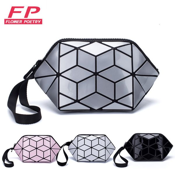 

cosmetic bags cases luminous geometric comestic bags women makeup bags fashion cosmetics organizer purse ladies folding toiletry beauty make