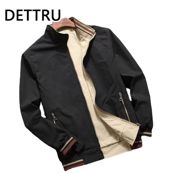 

mens jackets spring autumn double sided wear stand collar casual youth trend for clothing 230203, Black;brown