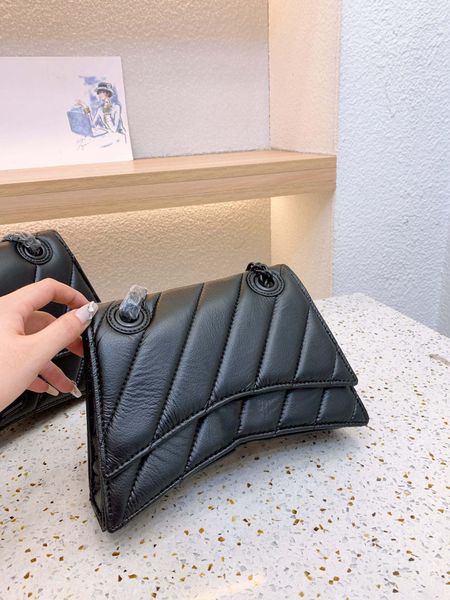 

twill hourglass bag women leather bag black chain women bag 2 sizes 5a original quality bag
