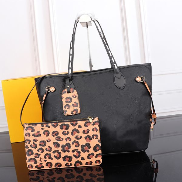 

leopard tote bag designer luxury women shoulder handbags composite shop bag zipper wallet coin mini purse key pouch cowhide genuine leather