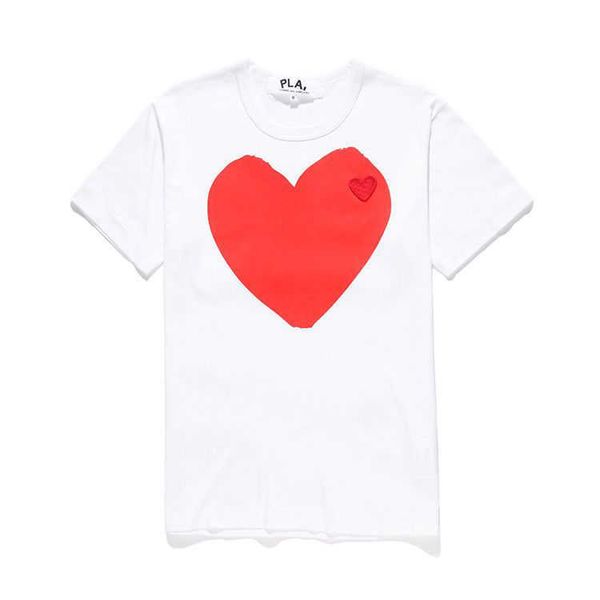 

designer luxury play classic fashion versatile trend t-shirt women round neck blue white short sleeve men's couple black loose top, Black;brown