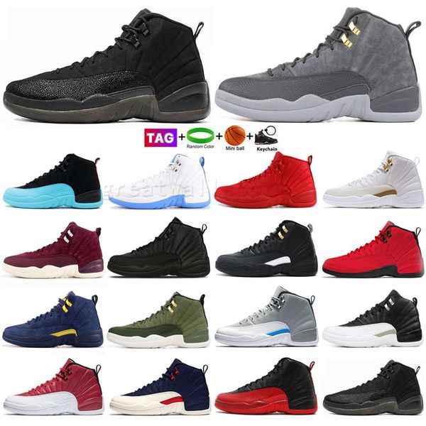 

jumpman 12 men basketball shoes playoffs royalty taxi stealth reverse game hyper royal twist utility dark concord mens trainers outdoor spor, Black
