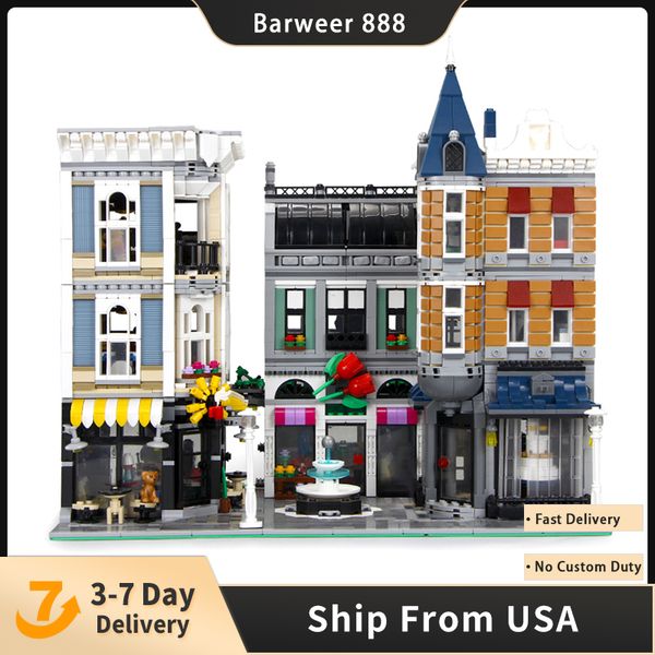 

city street view block center assembly square 4016pcs building blocks bricks model kids toy christmas gift sets compatible with 10255