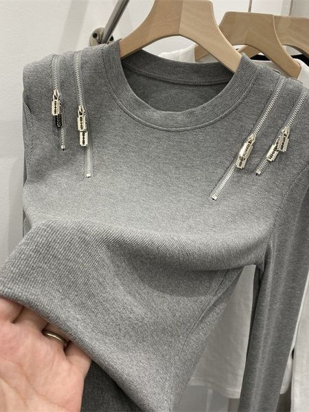 

women's t-shirt summer women t shirt girls t-shirt woman clothes long sleeve spring cotton slim tshirt female crop tee skinny y2k 2302, White