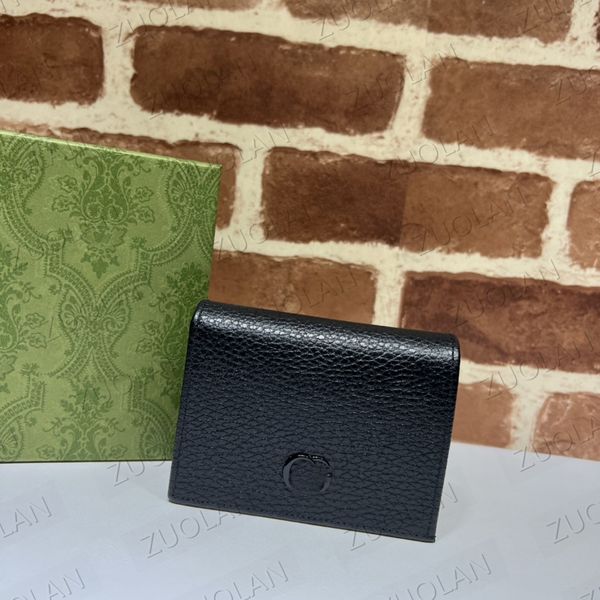 

2023 7a quality bag celebrity designer letter metal buckle 456126 wallet card back cowhide leather man woman purse clutch, Red;black