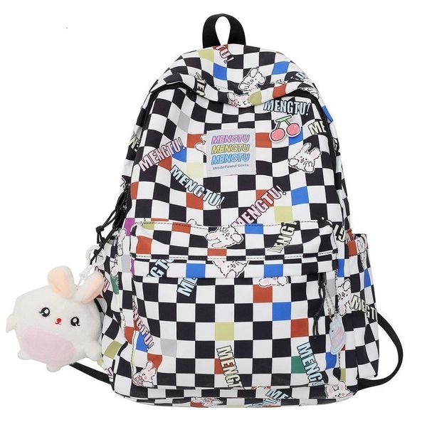 

backpack largecapacity cute women girl multipocket nylon ins junior high student school bag female lapbook 230203