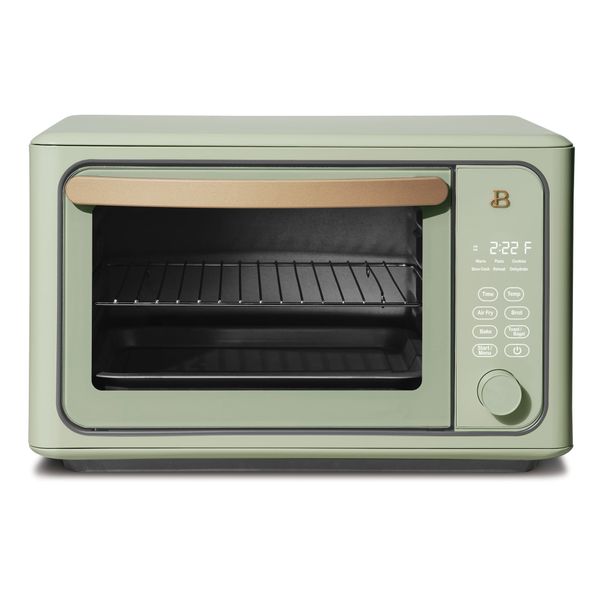 

6 slice touchscreen air fryer toaster oven sage green sesame by drew barrymore