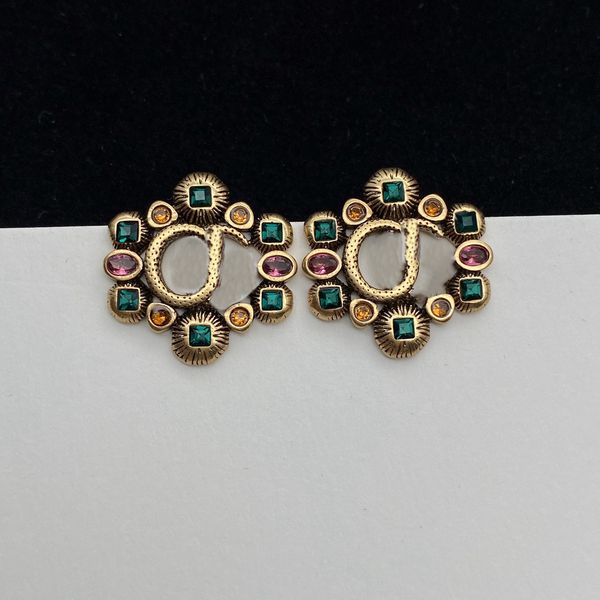 

dangle charm earrings for women lover diamond retro fashion style s925 silver need earring jewelry supply, Golden