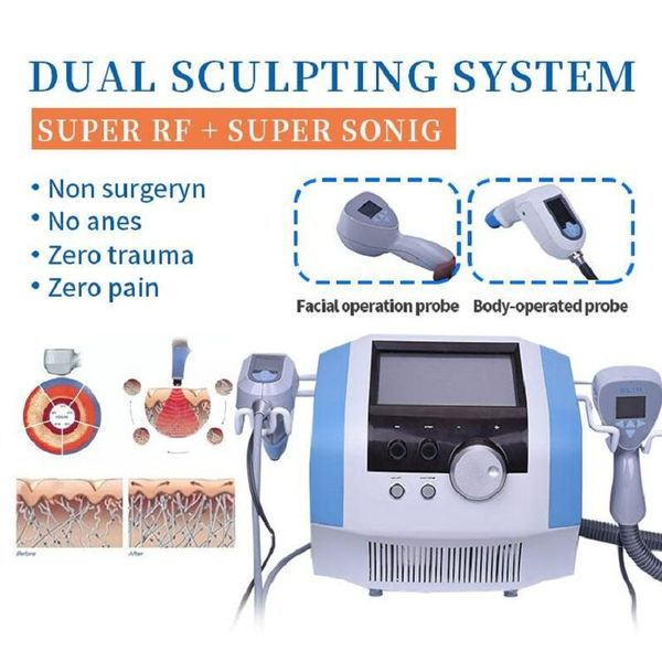 

directly effect 2 handles ultrasound slimming machine radio frequency cellulite reduction device skin tighten lift face fat reduction face l