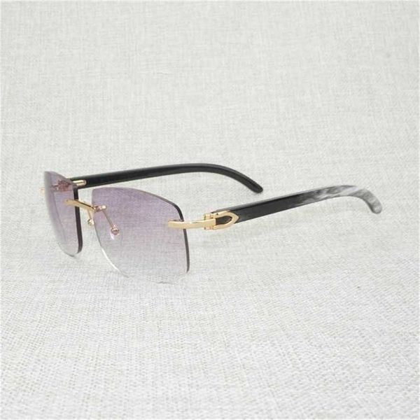 

32% off 2023 vintage black white buffalo horn oversize men natural wood shades rimless eyewear for driving outdoor oculos gafas, White;black