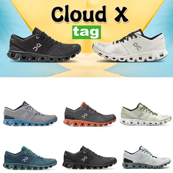

on clou on clou x running shoes federer workout cross training shoe men women cushion lightweight shock absorbing sneaker black white aloe a