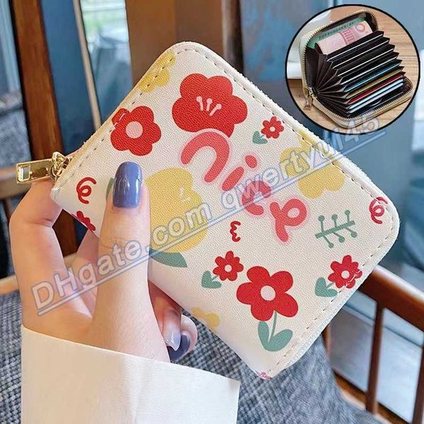 

qwertyui45 card holders 2023 brand new compact card holders cartoon cute japanese girl heart short card integrated bag 020323h, Brown;gray
