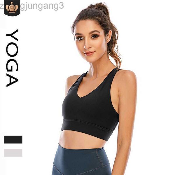 

designer brand tank alos beauty back gathered fitness sports leisure vest shock absorption backless sports yoga bra, White