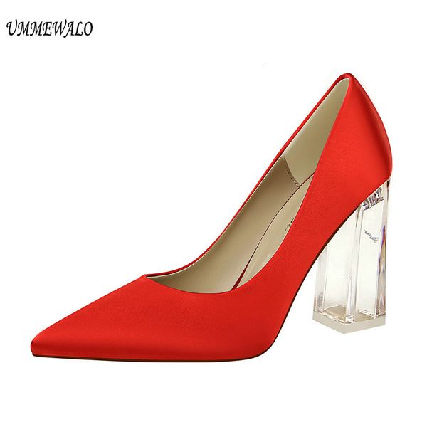 

dress shoes women's high heels shoes solid silk design pointed toe pumps women super high heel ladies shoes arrival 230203, Black
