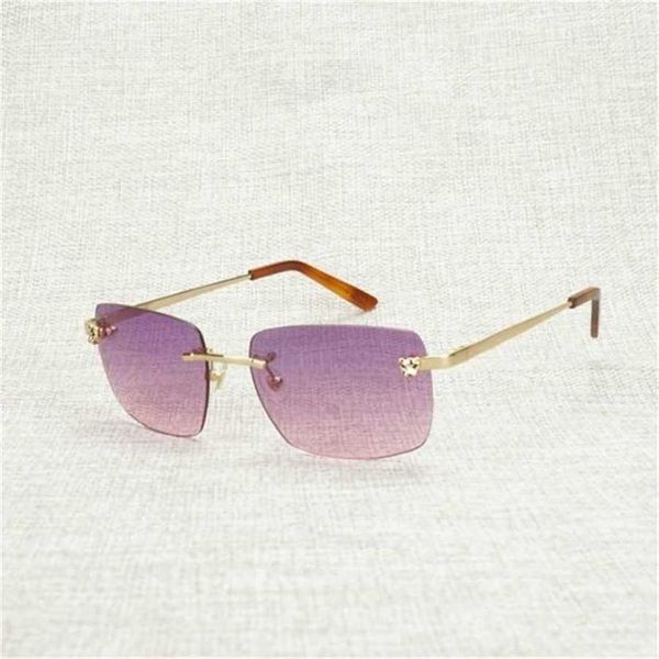 

22% off2023 vintage rimless square leopard style men oculos shade metal frame gafas women for beaching driving accessories, White;black