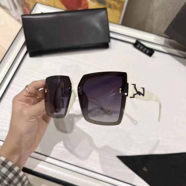 

sunglasses designer sunglasses fashion for women luxury goggle charm glasses square frame beach shading uv protection polarized gift with bo, White;black