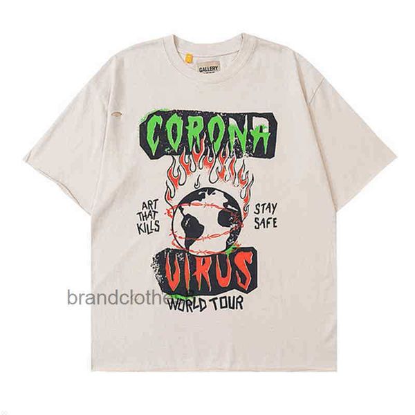 

galleries t shirt for hole short designer men women gary vintage flame earth print t sleeve t-shirt yokk, White;black