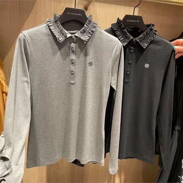 

outdoor tshirts golf apparel ladies longsleeved tshirt stretch and elegant temperament womens sports polo shirt 230203, Gray;blue
