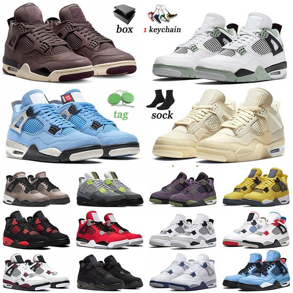 

jumpman 4 university blue basketball shoes men 4s sneakers sail seafoam violet ore taupe haze tour yellow toro bravo canyon purple neon 36-4