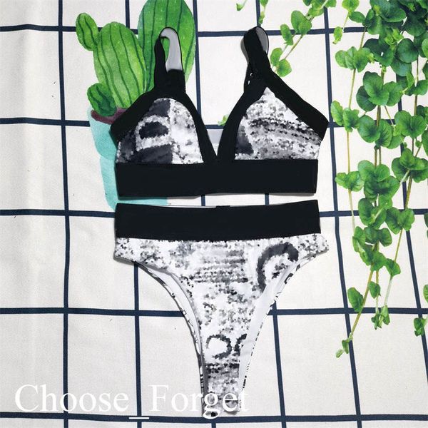 

womens swimwear intimates bras sets one piece beach bikinis summer split swimsuit fashion letter printed thin shoulder strap style women bik, White