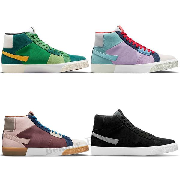 

fashion women mens designer running shoes zom blazer mid premium sb mosaic pack green black grey brown 77 vintage lx lucky