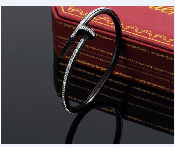 

love screw bracelet designer bracelets luxury jewelry women carti bangle fashion titanium steel alloy gold-plated never fade not allergic go, Black