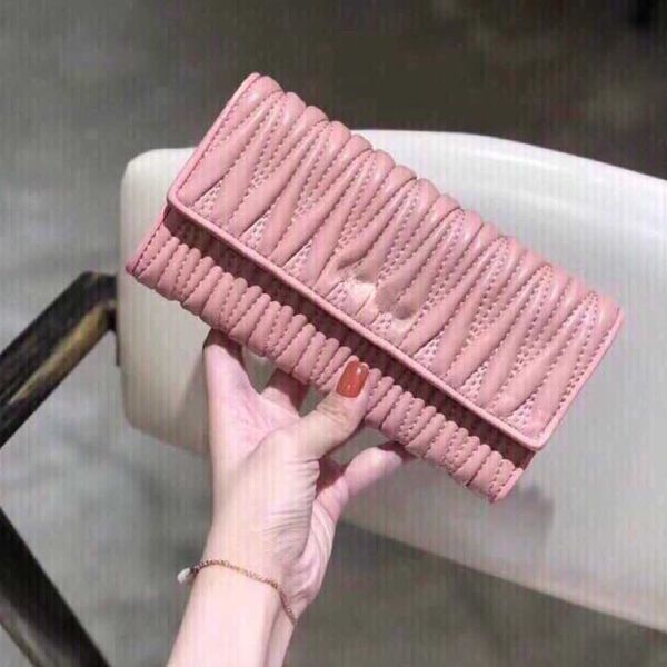 

luxury designer wallet card pack change purse coin purses handbag sheepskin pleated bag women's wallets beauty versatile fashion leathe, Red;black