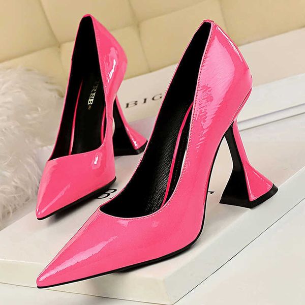 

dress shoes bigtree shoes new patent leather woman pumps fashion women shoes banquet shoes high heels spring heeled shoes female heels 2021, Black
