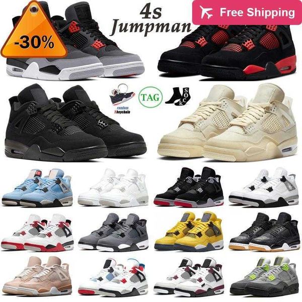 

jordam 4 4s jumpman basketball shoes men women jorden 4 red thunder infrared black cat bred university blue sail neon mushroom mens trainers