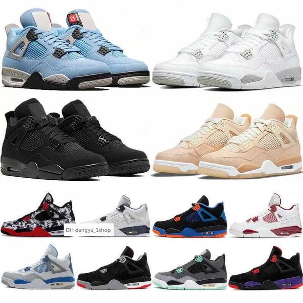 

2022 jumpman 4 retro basketball shoes black cat university bue white oero lightning union fire red bred pure money metallic pur air og shoe