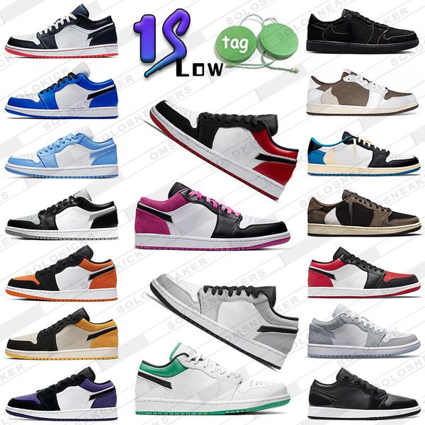 

1 new jumpman low basketball shoes 1s wolf grey carbon fiber all-star arctic punch mocha black toe fragment reverse unc grey camo mens women