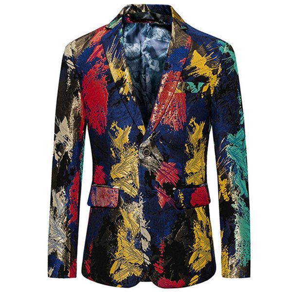 

men's suits blazers fashion men's casual boutique business holiday flower suit / male slim floral blazer jacket coat 230203, White;black