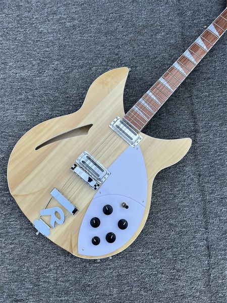 

china made 360 guitar natural 12 strings electric guitar semi hollow body triangle mother of pearloid fingerboard china guitars