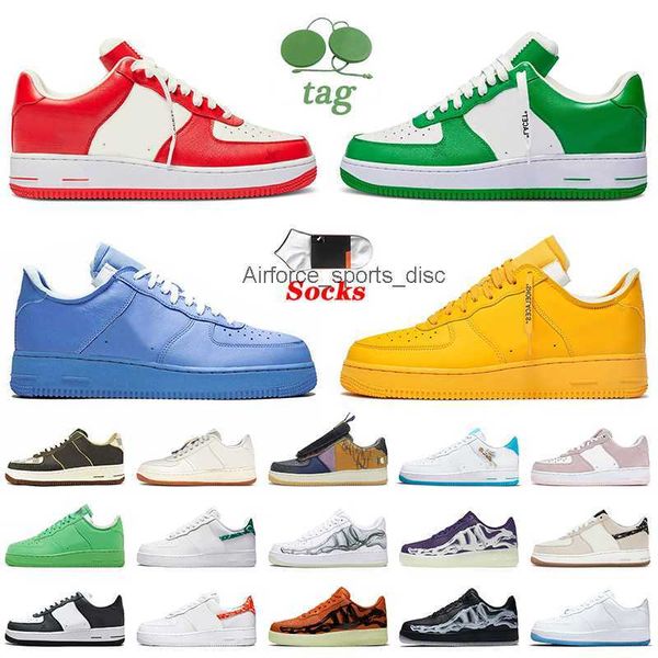 

women mens designer casual shoes af1s comet red green team royal mca blue printing brown white with socks forses skeleton 1 lx uv reactive, Black
