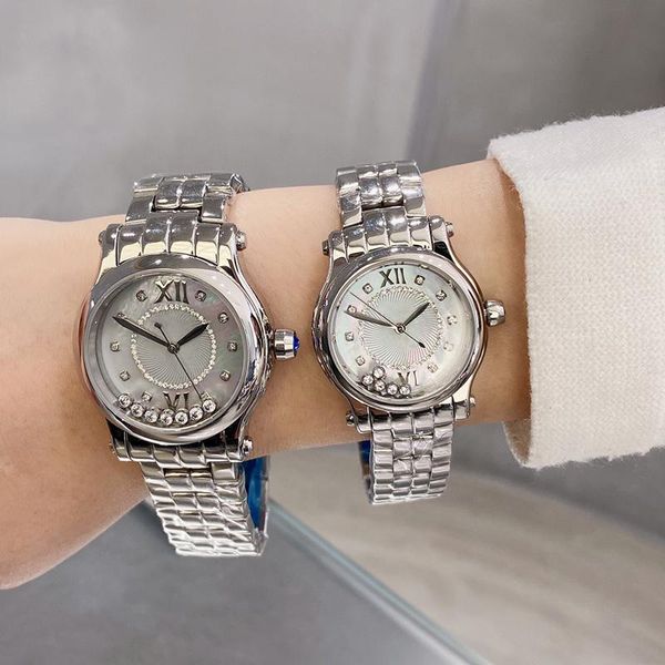 

quartz movement 36mm 30mm womens full stainless steel electronic watches couple style classic wristwatch casual business gifts orologi di lu, Slivery;brown