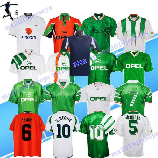 

1988 1990 keane retro soccer jersey 1992 1996 1997 02 03 irelans away classic vintage irish mcgrath duff staunton houghton mcateer shirt, Black;yellow