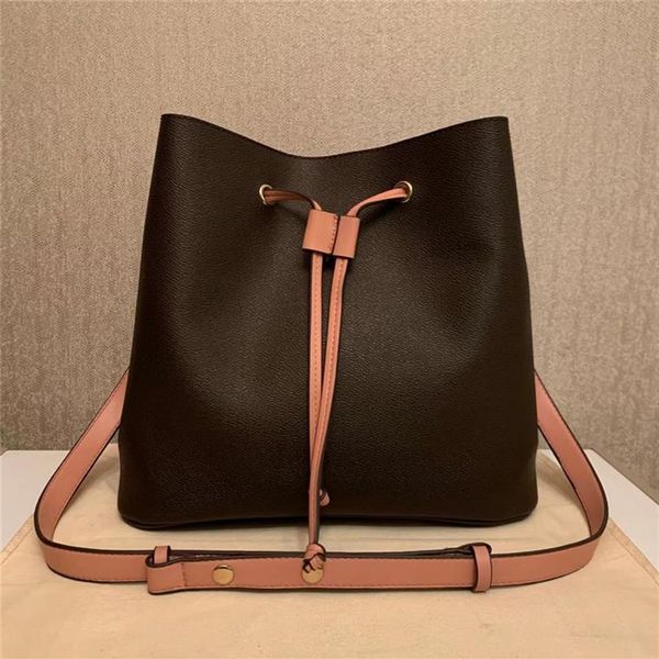 

designer famous handbags neonoe shoulder bags leather bucket bag women flower printing crossbody totes purse241u