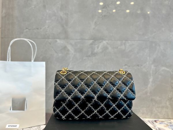 

classic cf gold ball bag sheepskin chain bag gold coin bag women's luxury bag purse black and white two color star same model