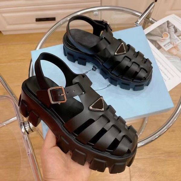 

luxury womens designer sandals ladies jelly sandal platform shoes with box, Black
