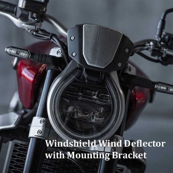 

motorcycle 1000r 650r windscreen windshield wind deflector with mounting bracket fit for honda cb 2018-2020 accessories 0203