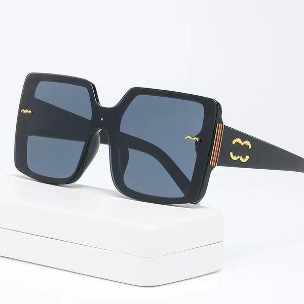 

designer brand men's and women's summer outdoor beach sunglasses, rectangular goggles, seven-color optional fashion trend, White;black